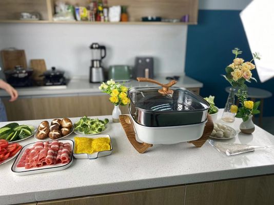 ηλεκτρική καυτή κουζίνα Cookware ατμοπλοίων δοχείων 6L Shabu με το διαιρέτη δύο γεύση