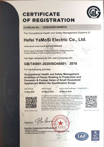 Κίνα Hefei Amos Electric Co., Ltd. Πιστοποιήσεις